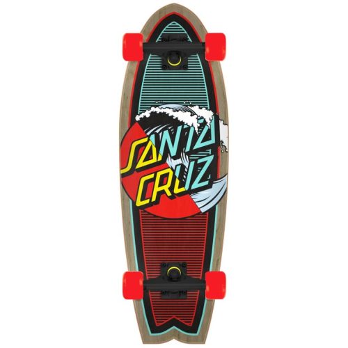 Santa Cruz Classic Wave Splice Shark 27.7" Cruiser - Red/Grey