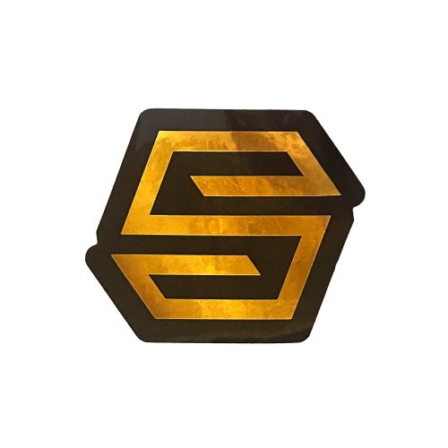 Striker Round Sticker - Gold Black