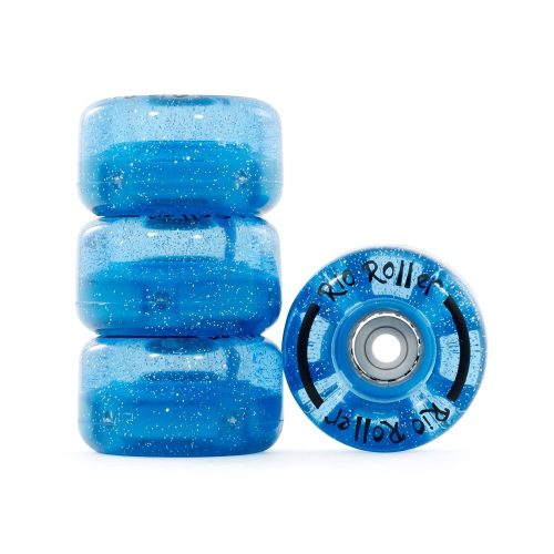 Rio Roller Light Up 58 mm Wheel - Blue Glitter