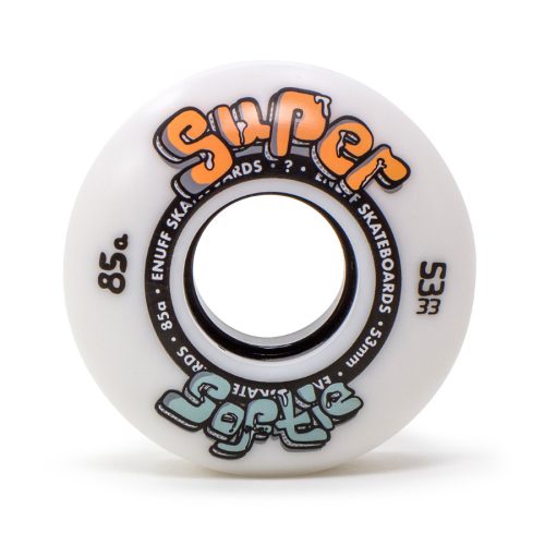 Enuff Super Softie 53 mm Skateboard Wheels - White