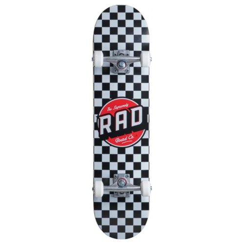 RAD Dude Crew Checkers 7.5" Skateboard - Black White