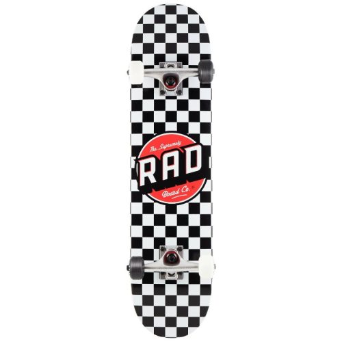 RAD Dude Crew Checkers7.75" Skateboard - Black White