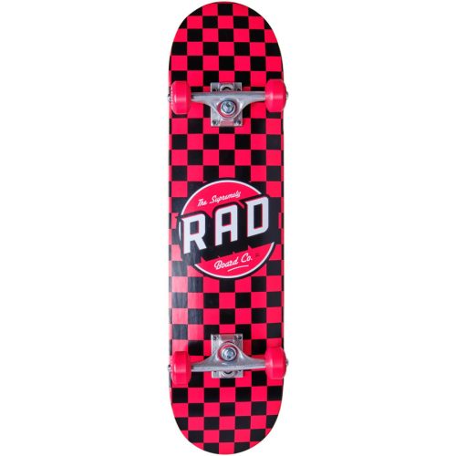 RAD Dude Crew Checkers 7.75" Skateboard - Red Black