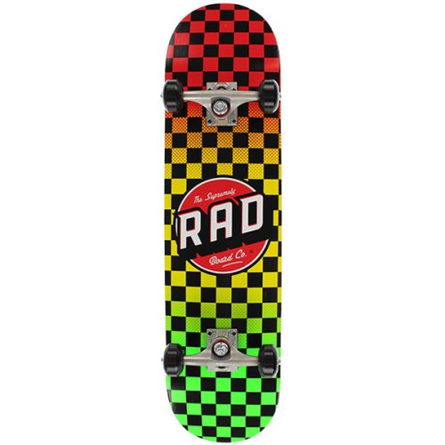 RAD Dude Crew Checkers 8" Skateboard - Rasta Fade