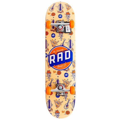 RAD Dude Wallpaper 7.75" Skateboard - Orange