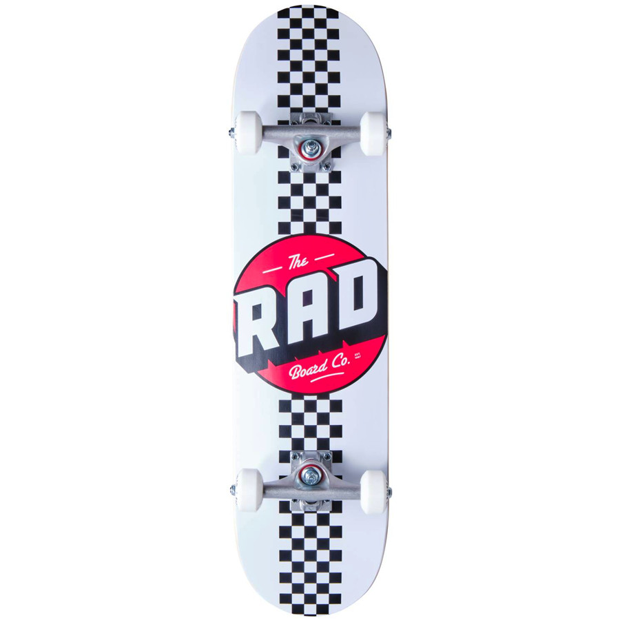 RAD Checker 7.75" Skateboard - White